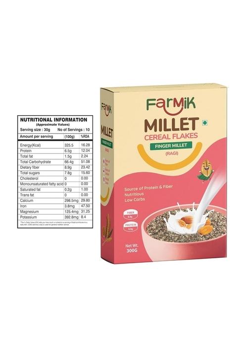 Farmik Ragi Rolled Flakes,300Gms,Gluten Free,Healthy Breakfast With High Protein Millets Cereal