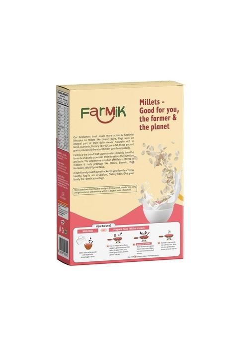 Farmik Ragi Rolled Flakes,300Gms,Gluten Free,Healthy Breakfast With High Protein Millets Cereal