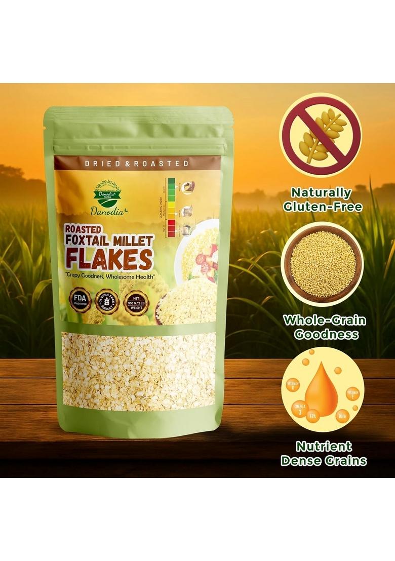 Danodia Foods Foxtail Millet Flakes 950G | 100% Natural Gluten-Free, Non-Gmo, Unpolished | High Fibre & Protein | Ideal For Healthy Breakfast Cereal | No Preservative