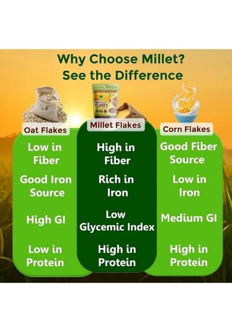 Danodia Foods Foxtail Millet Flakes 950G | 100% Natural Gluten-Free, Non-Gmo, Unpolished | High Fibre & Protein | Ideal For Healthy Breakfast Cereal | No Preservative