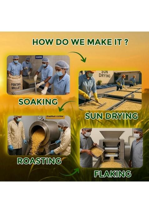 Danodia Foods Foxtail Millet Flakes 950G | 100% Natural Gluten-Free, Non-Gmo, Unpolished | High Fibre & Protein | Ideal For Healthy Breakfast Cereal | No Preservative