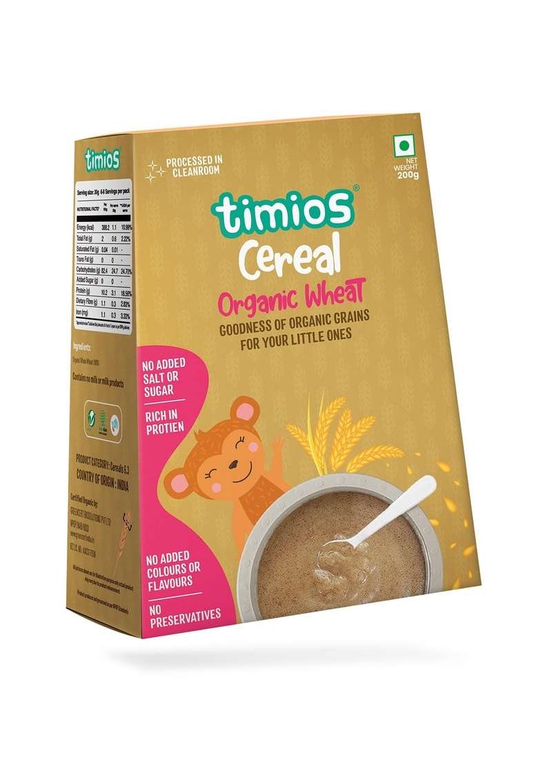 Timios Organic Wheat Porridge Cereal - 200 G - Indya