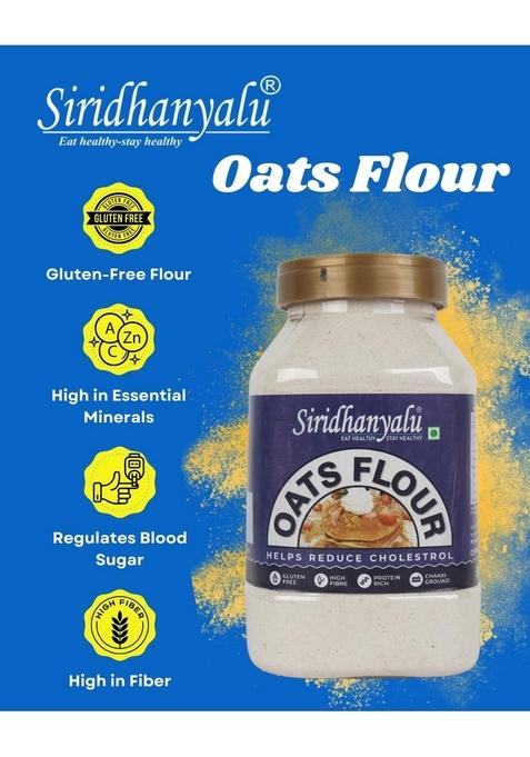 Siridhanyalu Natural Oats Flour | High Fibre, Gluten Free, No Preservatives, Vegan (Net Quantity:- 900Gm, Gwt:- 1Kg) New Tech Rock-Hard Vacuumed Pack