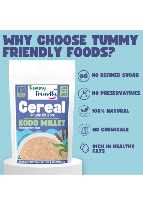 Tummyfriendly Foods Kodo Millet Cereal For Baby Toddler Kids 2 Year Old | Baby Food For 2+ Year Old | Maximum Nutrition From Real Food. Available In Trial Baby Packs Too. 200G, (100G Each Pack)