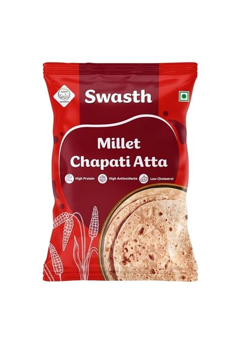 Swasth Millet Chapati Atta (Flour) Made With 55% Millets Rich In Dietary Fiber,Low Carbohydrates,Atta Contains Low Glycemic Index|High Protein,Helps To Control Sugar Levels.