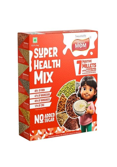 Genius Mom Super Health Mix 400G - Karunguruvai (Brown Rice) | All Natural Kids Nutrition -19 Ingredients With Positive Millets & Brown Rice | No Sugar, Salt Or Milk | High Protein & Fiber