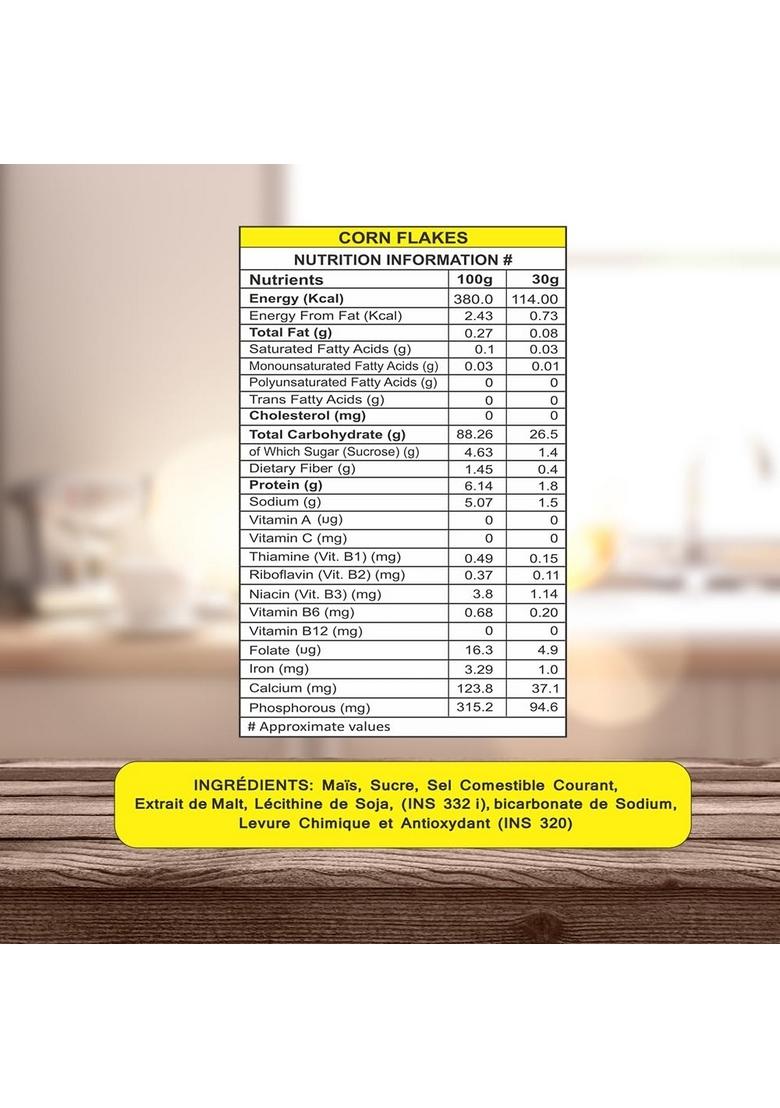 8Am Corn Flakes, Made With Golden Corns, Delicious And Nutritious Breakfast Cereals, 99% Fat Free Crunchy And Tasty Snacks For Daily Life, Include Light And Crispy Whole Grain, 500Gm Pouch (Pack Of 2)