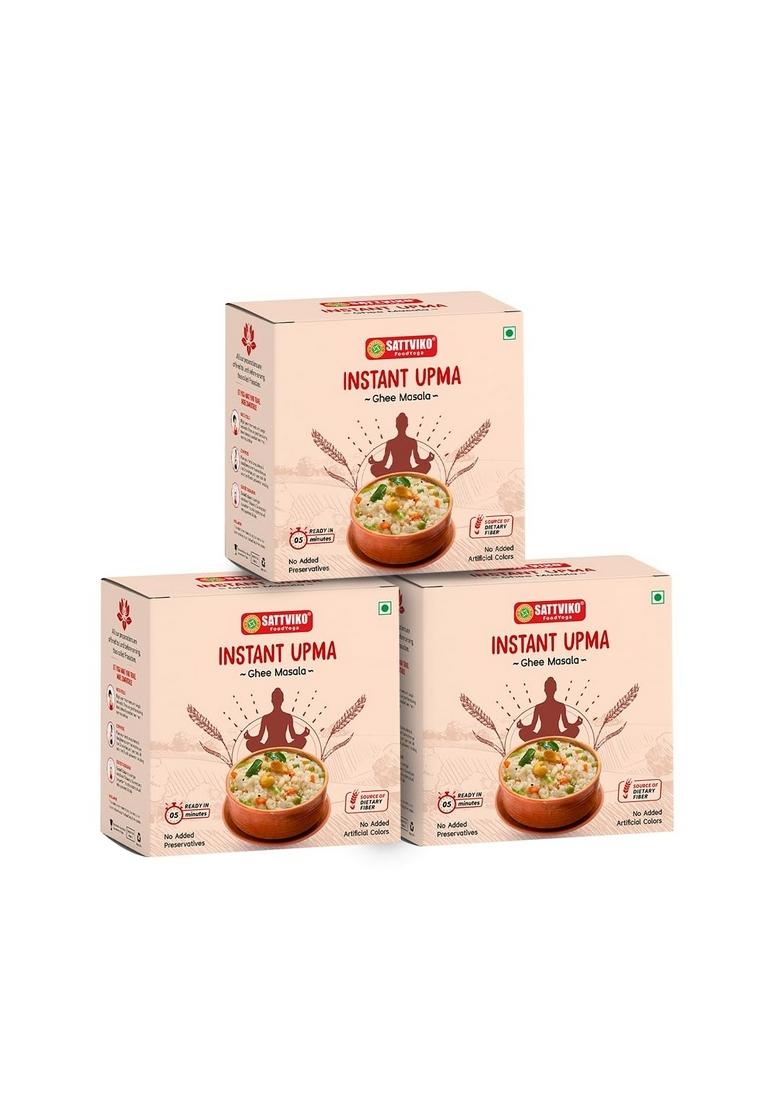 Sattviko Instant Upma Meal | Healthy Quick Nutrituos Meal | Pack Of 3 (40G Each)