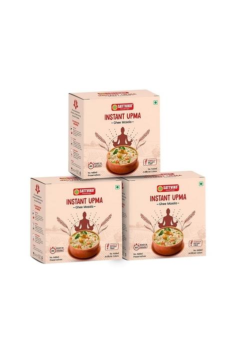 Sattviko Instant Upma Meal | Healthy Quick Nutrituos Meal | Pack Of 3 (40G Each)