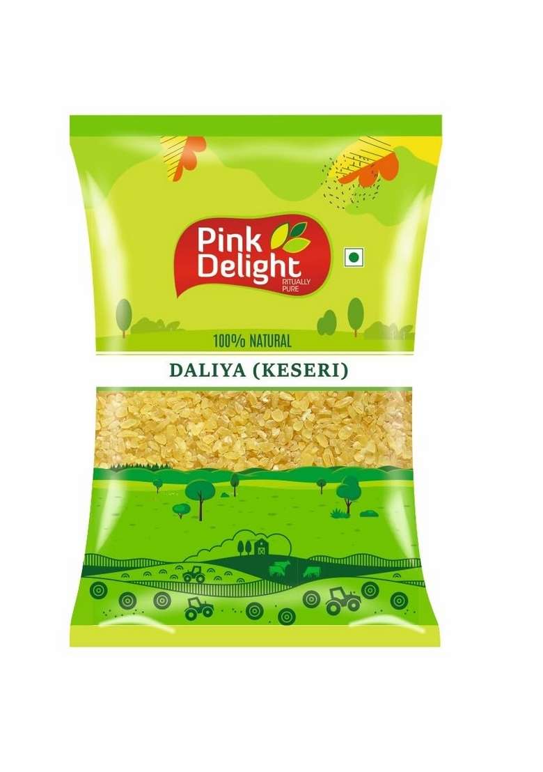 Pink Delight Roasted Organic Kesri Daliya (Broken Wheat) 1Kg - Indya