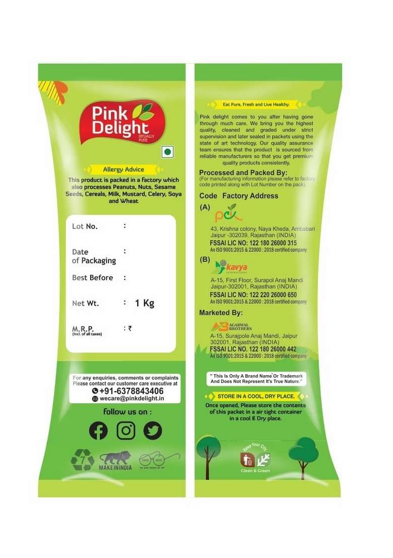 Pink Delight Roasted Organic Kesri Daliya (Broken Wheat) 1Kg - Indya