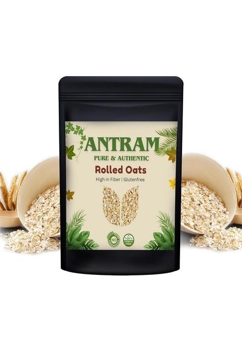 Antram High Protein Rolled Oats 2Kg 100% Natural Wholegrain Rich In Fiber & Nutritions | Preservatives & Gluten-Free, Non-Gmo | Ideal For Breakfast, Overnight Oats, Baking & Smoothies