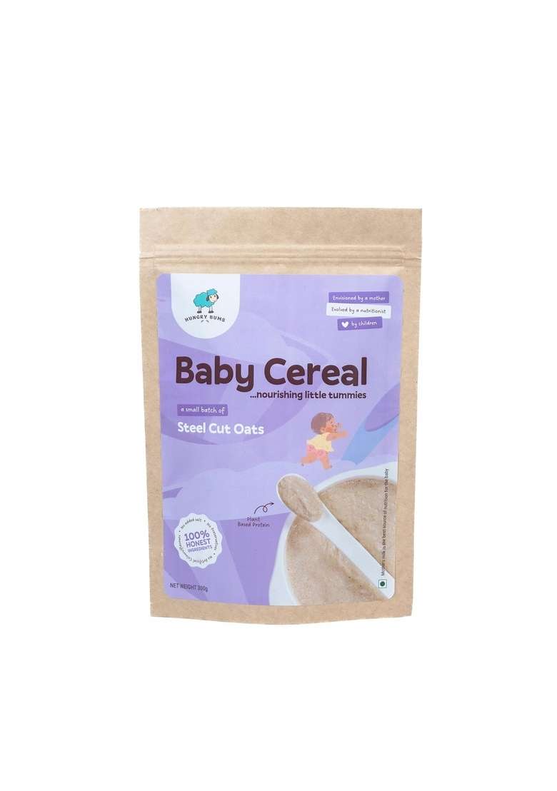 Hungry Bums Steel Cut Oats For Baby - 300Gm | High Fibre | Plant Based I High Protein | Easy To Digest | No Added Salt & Flavour | No Preservatives - Indya