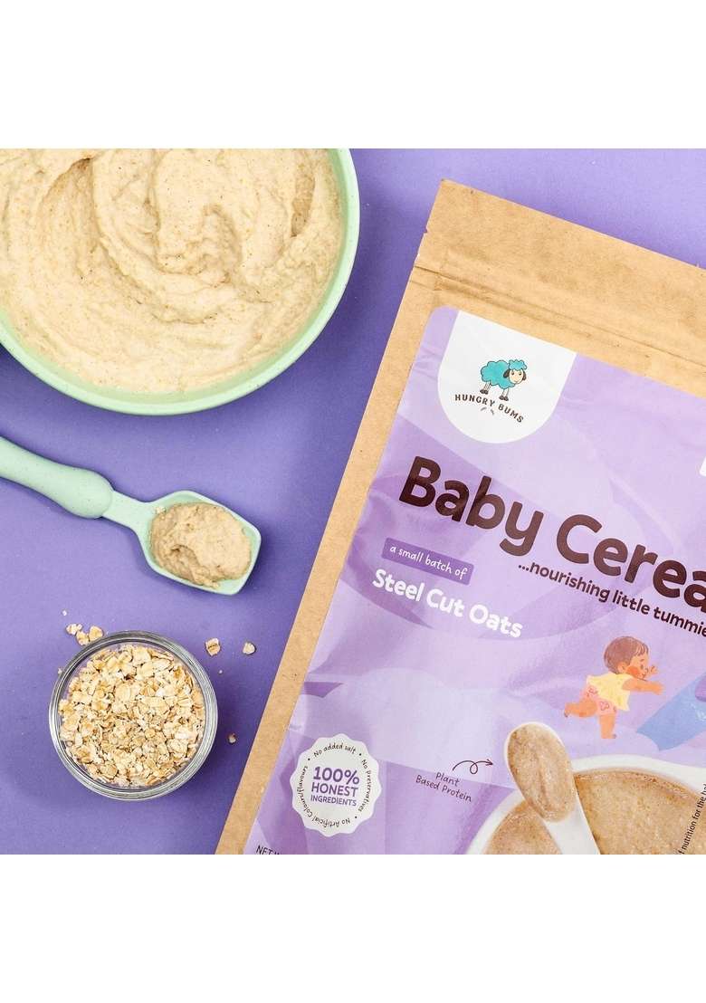 Hungry Bums Steel Cut Oats For Baby - 300Gm | High Fibre | Plant Based I High Protein | Easy To Digest | No Added Salt & Flavour | No Preservatives - Indya