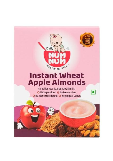 Num Num Cereals For Kids | Instant Wheat Apple Almonds | No Salt, No Sugar Whole Grains Cereals | Healthy Food For Little Ones With Milk | 250 Gms