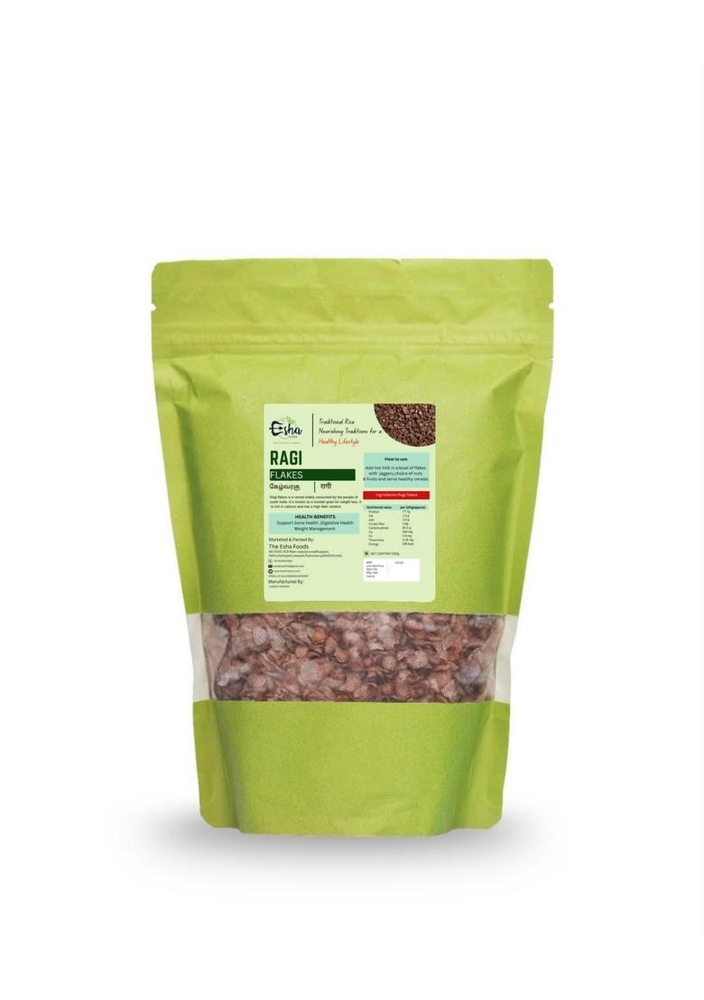 The Esha Foods Finger Millet Poha Flakes (Ragi), 500G | Healthy Breakfast Cereal | Diabetic