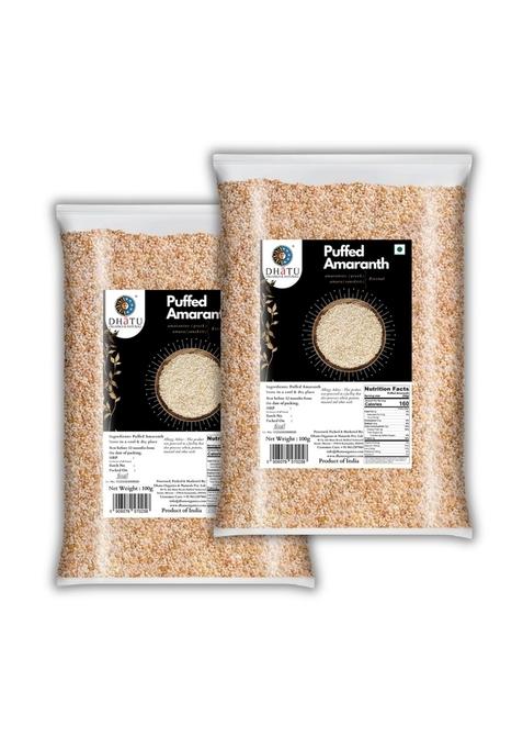 Dhatu Organics Puffed Amaranth, 100G, (Pack Of 2) | Gluten Free Rajgira | Puffed Amaranth Seeds For Eating