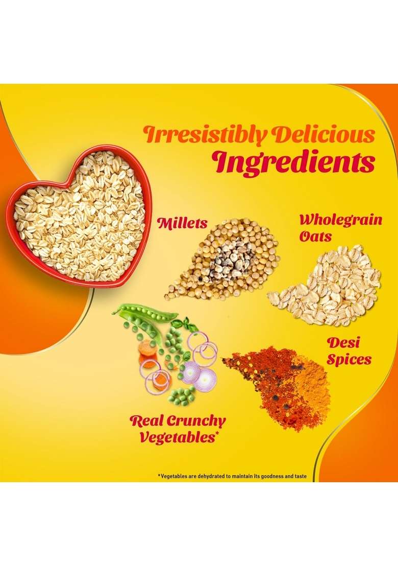 Saffola Masala Oats|38G| Classic Masala | Tasty, Anytime Snack | Ready In 3 Mins | Millets Goodness- With Bajra & Jowar | No Maida , No Added Preservatives | Helps Manage Weight - Indya