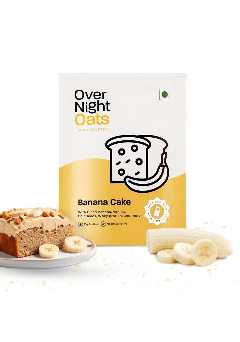 Overnight Oats 15Gm High Protein, Refined Sugar-Free, With Dices Banana, Mango, Vanilla, Chia Seeds, Whey Protein & More| (Fruity Fiesta, 15Grams Protein, Pack Of 5) - Indya