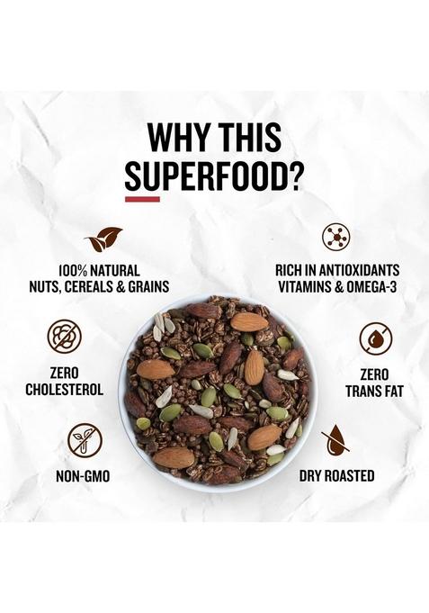 Ariga Foods Crunchy Granola Chocolate & Almonds Value Pack(200G) | Cereals For Breakfast | Multigrain Food 20% Nuts & Seeds | Healthy & Nutritious | Vitamins & Minerals Rich | Healthy Rich Diet Food