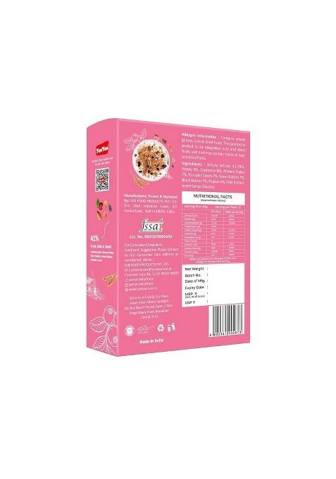 Yum Yum Muesli 91% With Fruits, Nuts & Seeds, Wholegrains & Honey 500G |7-In-1 Power Breakfast| Wholegrain Breakfast Cereal