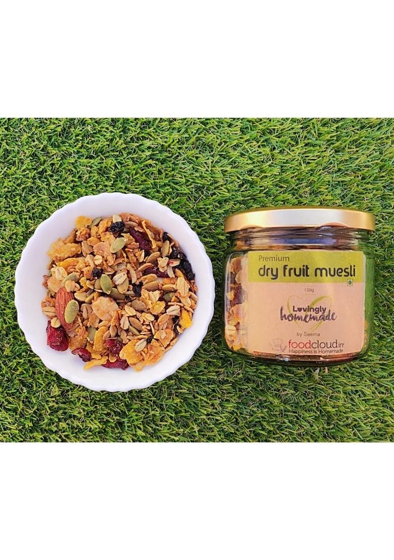 Foodcloud.In Munchies- Homemade Premium Dry Fruit Muesli | Vegan & Gluten Free | Roasted & Healthy | 100% Vegetarian & No Added Preservatives | 150 Grams