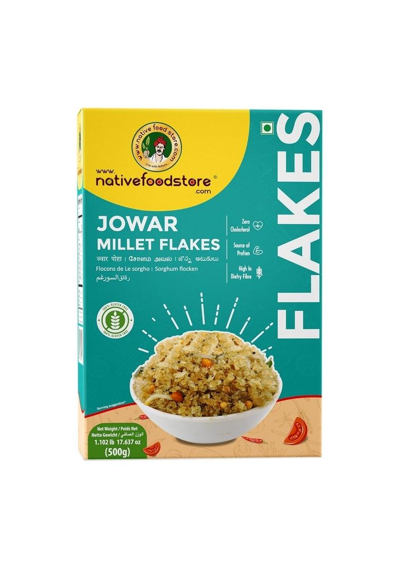 Nativefoodstore Cholam/Great Millet Flakes (Poha)-500G-(Jowar-Jonna-Cholam-Jola) Flakes For Breakfat, Porridge, Payasam, Aval Mix