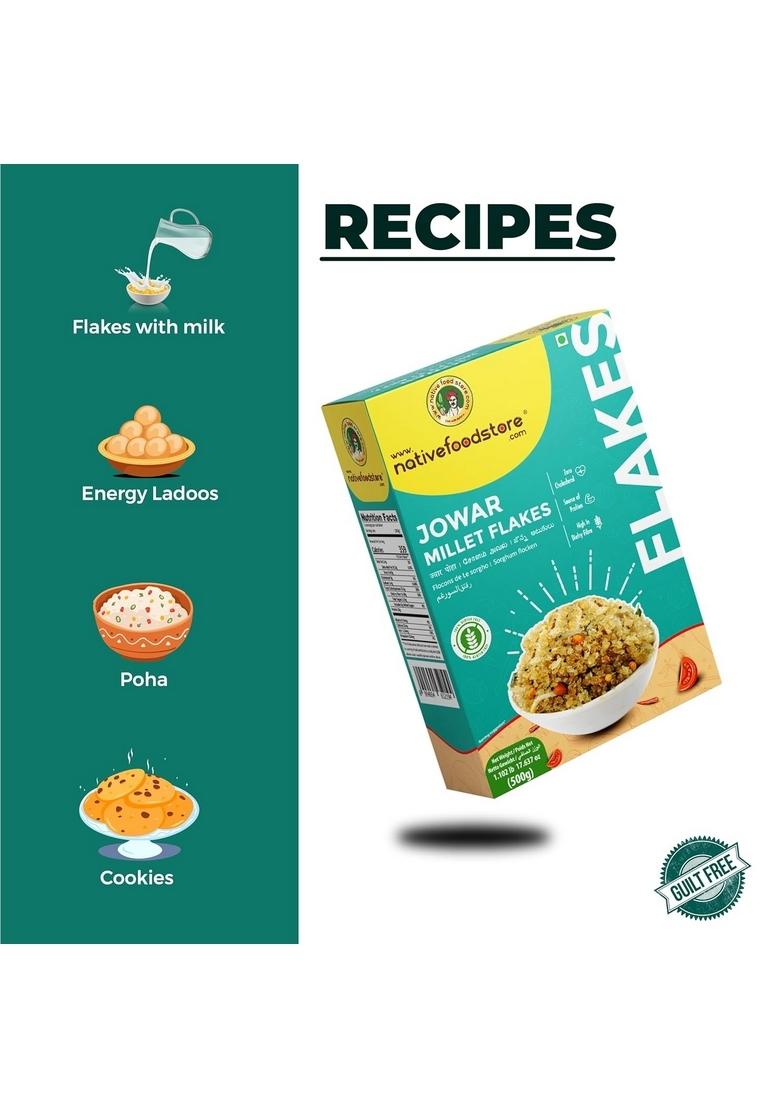 Nativefoodstore Cholam/Great Millet Flakes (Poha)-500G-(Jowar-Jonna-Cholam-Jola) Flakes For Breakfat, Porridge, Payasam, Aval Mix