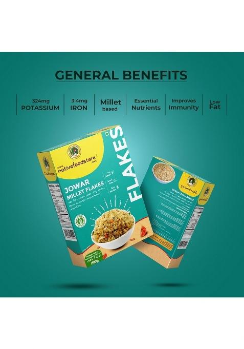 Nativefoodstore Cholam/Great Millet Flakes (Poha)-500G-(Jowar-Jonna-Cholam-Jola) Flakes For Breakfat, Porridge, Payasam, Aval Mix