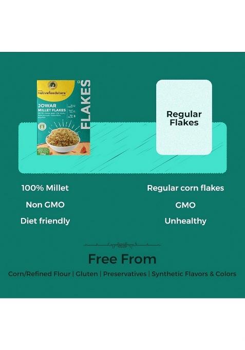 Nativefoodstore Cholam/Great Millet Flakes (Poha)-500G-(Jowar-Jonna-Cholam-Jola) Flakes For Breakfat, Porridge, Payasam, Aval Mix