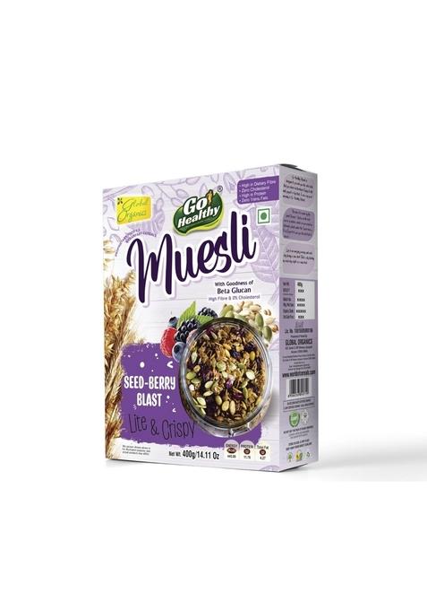 Go Healthy Muesli Seed Berry Blast 400G Box | High-Fiber & Protein Cereal | Packed With Super Seeds & Real Berries | Nutritious Breakfast & Healthy Snack