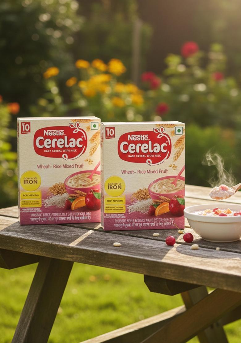 Cerelac Baby Food Cereal | Wheat Rice Mixed Fruit For 10 To 24 Months Baby | Source Of Iron & Protein | Instant Cereal | 600G (Pack Of 2)