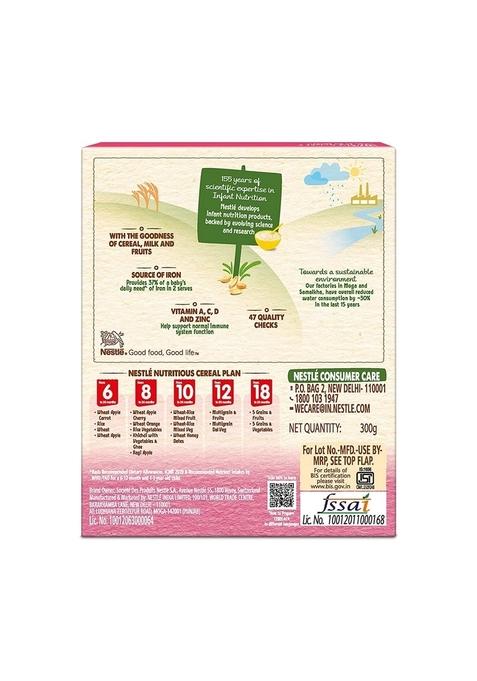 Cerelac Baby Food Cereal | Wheat Rice Mixed Fruit For 10 To 24 Months Baby | Source Of Iron & Protein | Instant Cereal | 600G (Pack Of 2)