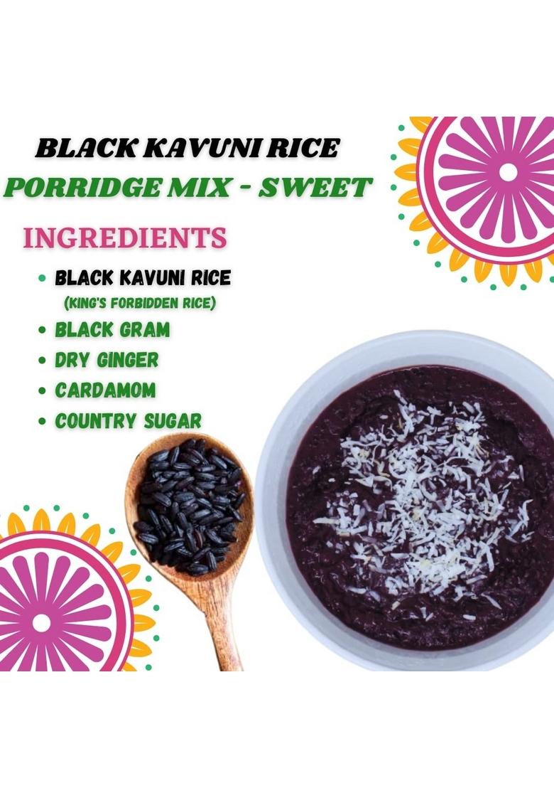 Ammi Samayal Black Kavuni Rice Porridge Mix With Country Sugar 100G | Healthy Breakfast Option | Organic, Natural Ingredients | Traditional South Indian Recipe | No Preservatives