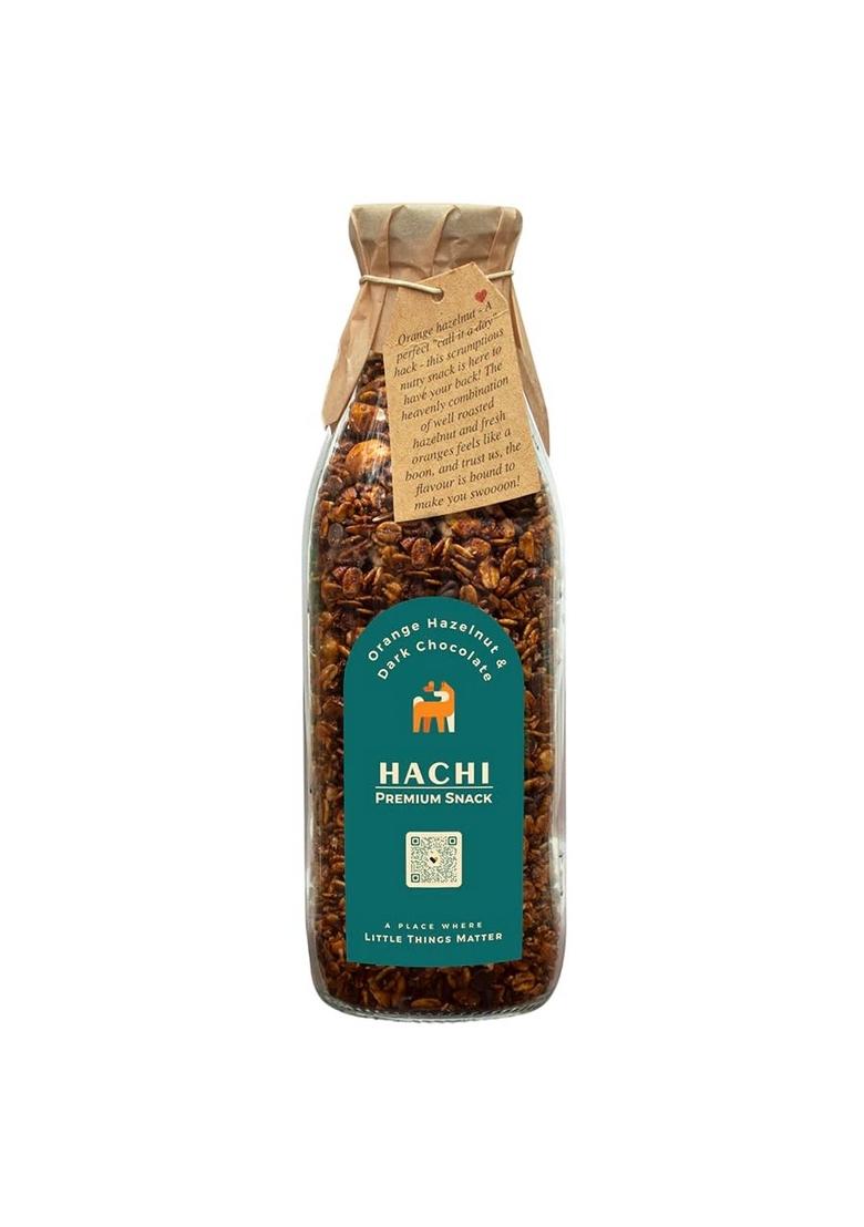 Hachi Orange Hazelnut & Dark Chocolate Granola – 150 Gm | Oats, Chocochips, Fresh Fruit Juice, Nuts & Seeds | Fiber, Proteins & Healthy Fats Rich | Gluten-Free, Vegan, Healthy & Nutritious Cereals |