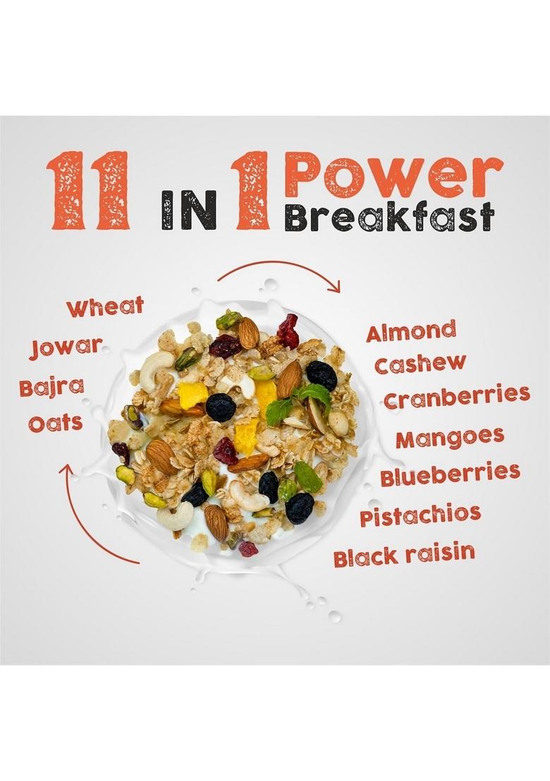 Happilo Loaded Fruit & Nuts Muesli 400G, Healthy Food For Breakfast, 50% Dried Fruits & Nuts, 4 Whole Grains, Prebiotics Fiber, Naturally Cholesterol Free, No Added Sugar (Pack Of 2)