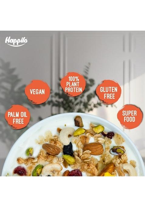 Happilo Loaded Fruit & Nuts Muesli 400G, Healthy Food For Breakfast, 50% Dried Fruits & Nuts, 4 Whole Grains, Prebiotics Fiber, Naturally Cholesterol Free, No Added Sugar (Pack Of 2)