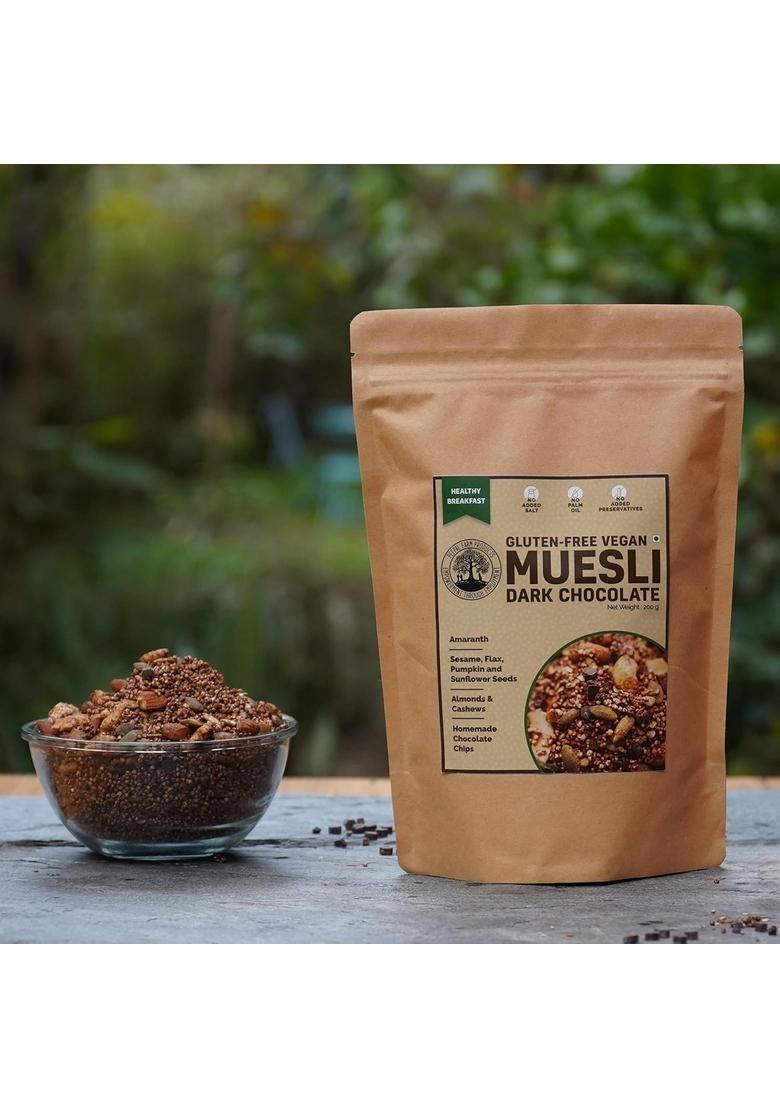 Peepal Farm Gluten Free Chocolate Vegan Muesli | Handmade Wholegrain Breakfast Cereal | No Added Artificial Flavors & Preservatives | Pack Of 2 (200G Each)