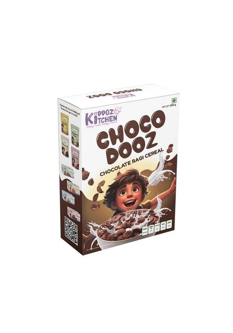Kiddoz Kitchen Ragi Choco Dooz – Chocolate Cereal | Made With Ragi & Rice Bran Oil | No Maida | No Refined Sugar | Crunchy & Wholesome Kids Breakfast Cereal – 200G