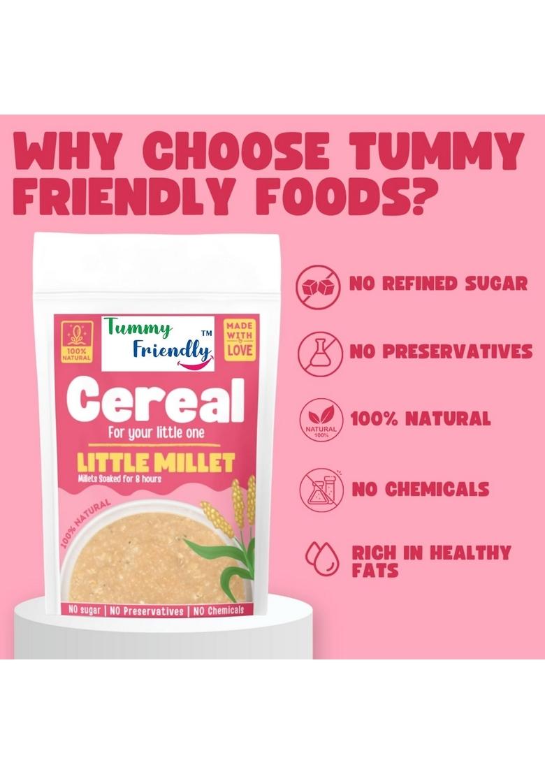 Tummyfriendly Foods Little Millet Cereal For Baby Toddler Kids 2 Year Old | Baby Food For 2+ Year Old | Maximum Nutrition From Real Food. Available In Trial Baby Packs Too. 200G, (100G Each Pack)