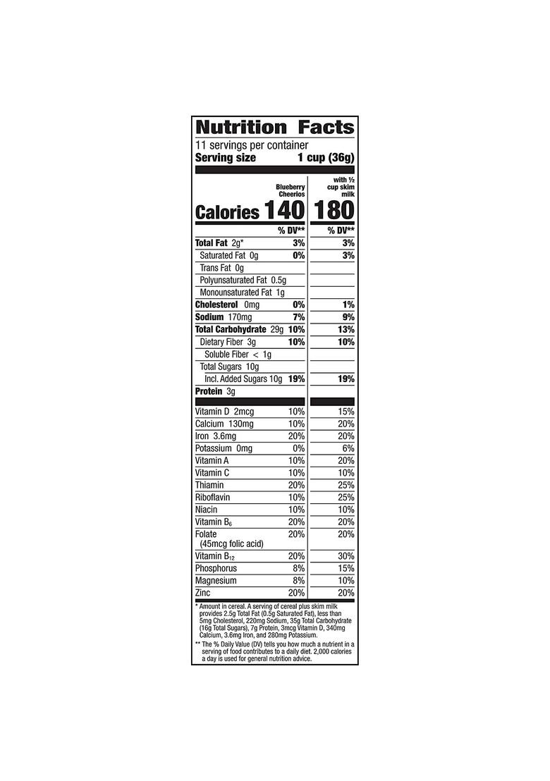 Blueberry Cheerios Breakfast Cereal, Gluten Free, 402G