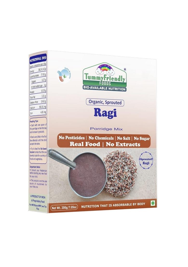 Tummy Friendly Stage1 Organic Cereal For Little Ones. Sprouted Ragi, Brown Rice, Oats. Available In Baby Trial Packs. Real Food, No Harmful Ingredients. Shelf Life 6 Months