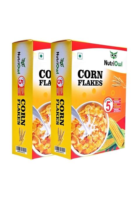 Nutriowl Corn Flakes 200G – Whole Grain Breakfast Cereal, Rich In Fibre, High In Calcium & Protein, Packed With Essential Vitamins & Minerals (Pack Of 2)