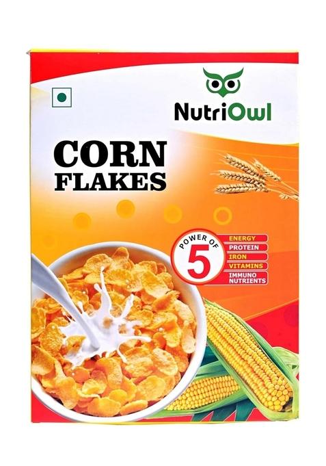 Nutriowl Corn Flakes 200G – Whole Grain Breakfast Cereal, Rich In Fibre, High In Calcium & Protein, Packed With Essential Vitamins & Minerals (Pack Of 2)