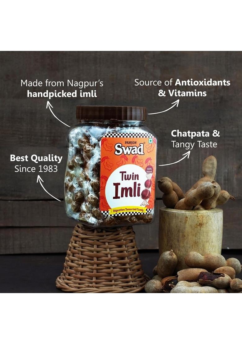 Swad Twin Imli Candy (Toffee With Real Tamarind & Spices) 400G X 2 Jars
