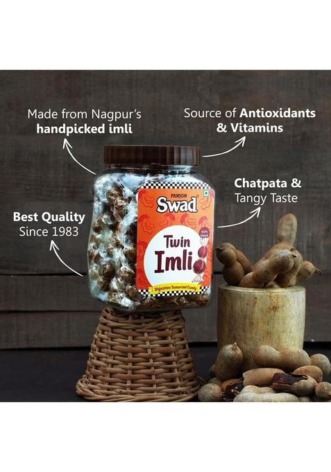 Swad Twin Imli Candy (Toffee With Real Tamarind & Spices) 400G X 2 Jars