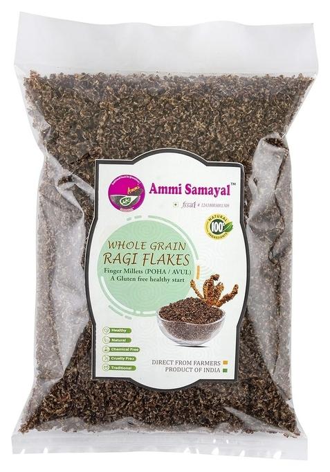 Ammi Samayal Ragi Flakes (Avul) | Whole Grain Premium Finger Millet | Ragi Poha Fresh Coconut & Country Sugar | Breakfast Millet Pohe Loaded With Calcium & Nutrients | Pack Of 1 |500G