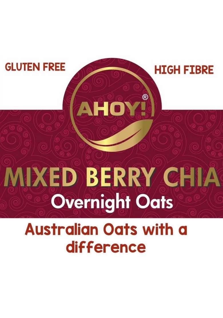 Ahoy! Overnight Oats | With Mixed Berries & Premium Chia Seeds | Vegan Oats| High Fiber| Gluten Free | High In Proteins And Fiber (200 Gm) - Indya