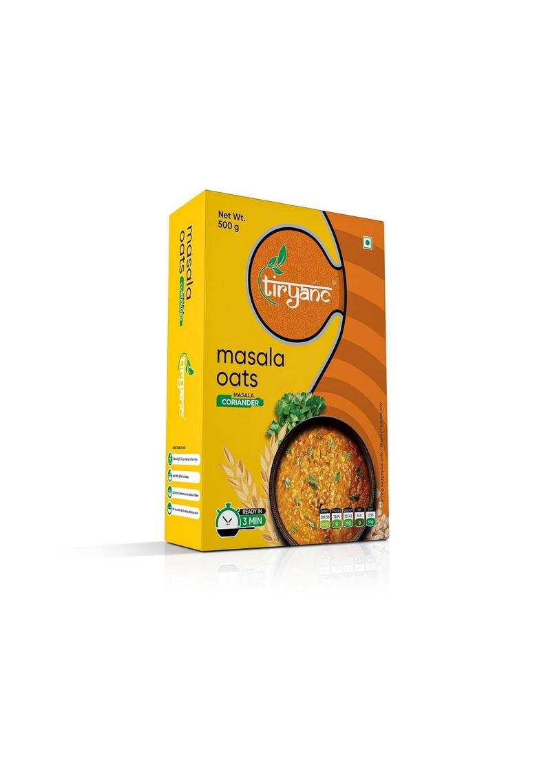 Tiryanc Natural Masala Oats | Tasty, Anytime Snack | Ready In 3 Mins | No Maida, No Added Preservatives | Oats Helps Manage Weight | Nutritious Breakfast Cereals (500G)