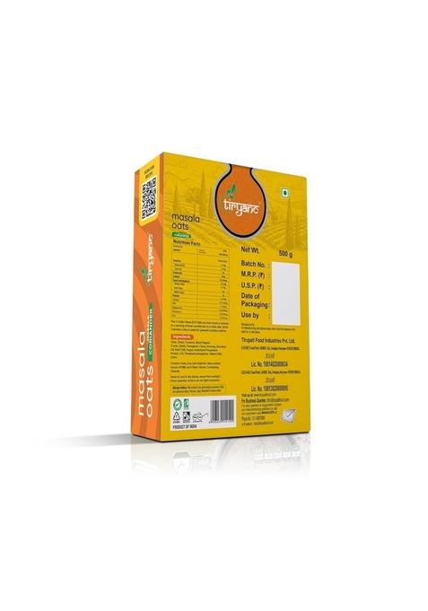 Tiryanc Natural Masala Oats | Tasty, Anytime Snack | Ready In 3 Mins | No Maida, No Added Preservatives | Oats Helps Manage Weight | Nutritious Breakfast Cereals (500G)